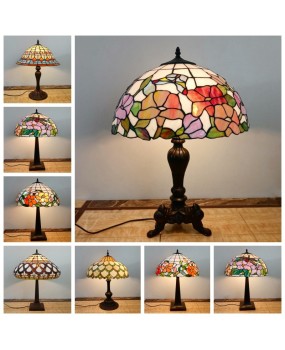 Cross border European and American Tiffany desk lamp bedroom wedding room bedside lamp living room study bar dining room decoration retro desk lamp