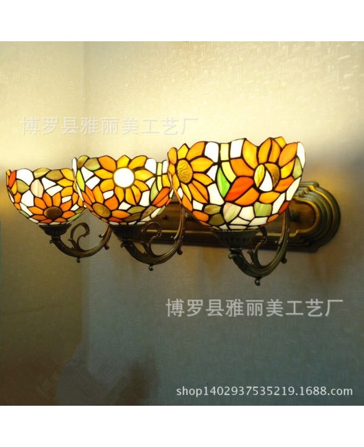 Special offer for dropshipping sunflowers, rural glass wall lamps, bedrooms, hotels, bathrooms, mirror headlights, manufacturer wholesale