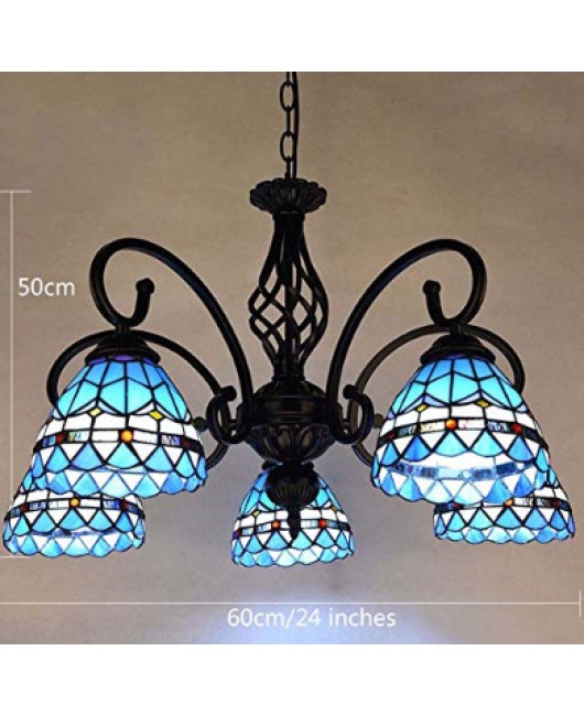 Supply Tiffany living room pendant lights, Mediterranean glass hotel non-standard engineering lighting fixtures, one piece dropshipping, special promotion