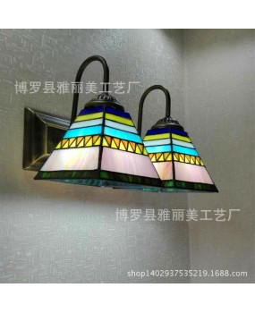 Wall lamp wholesale Tiffany hotel bedside lamp one piece dropshipping hotel engineering bedside retro double headed wall lamp free shipping