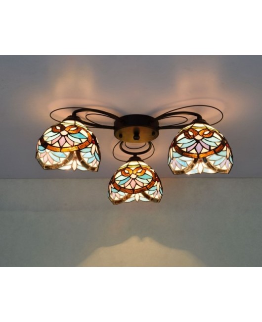 Manufacturer wholesale Tiffany lighting Mediterranean living room dining room engineering lights Hotel guest rooms Duplex floor chandelier wholesale