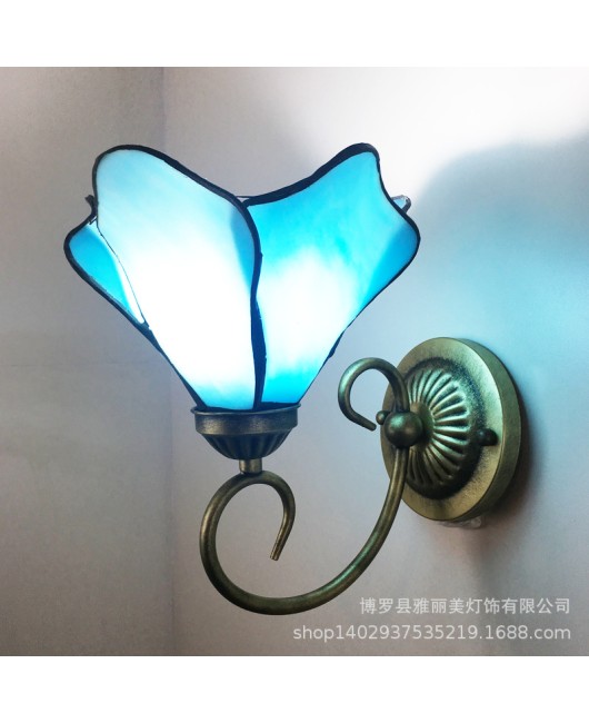 Baohua Tiffany Modern Simple Color Wall Light Bedroom Bedlight Corridor European Living Room Background Wall Light Fixture