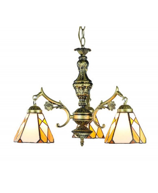 Baohua Tiffany European style home decoration multi head living room commodity house multi head bedroom ceiling lamp European style wrought iron glass lamp