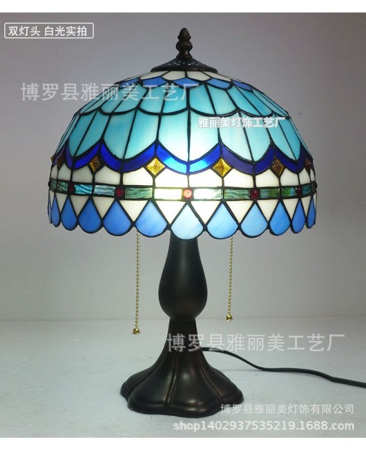 Colorful glass lighting, rural rose desk lamp, living room bedroom bedside lamp, warm desk lamp manufacturer wholesale