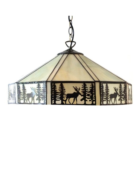 Baohua Tiffany Lighting Colorful Glass Retro American Country Deer Light Bedroom Restaurant Bar Pendant Special Offer