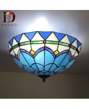 Lighting Fixture One Piece Delivery Mediterranean Living Room Light Ceiling Light Tiffany Colored Glass Hotel Engineering Lighting Restaurant