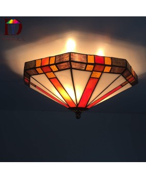 Lighting manufacturers wholesale Tiffany colored glass European style balcony bedroom living room ceiling light new promotion