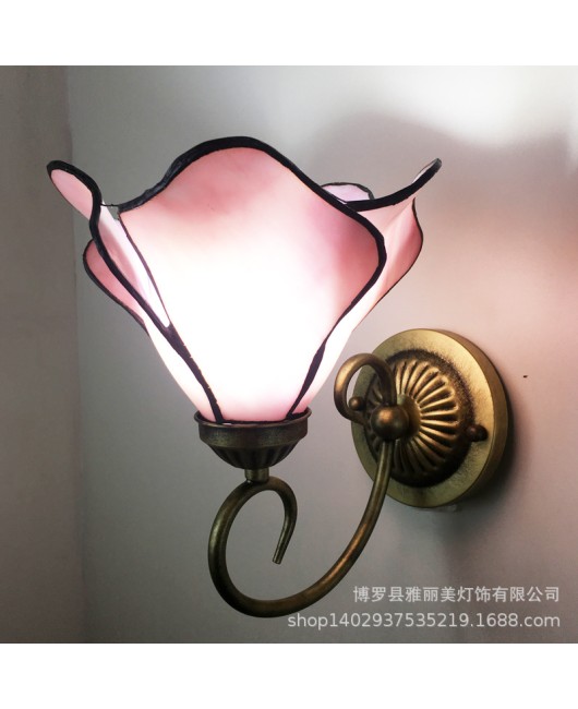 Baohua Tiffany Modern Simple Color Wall Light Bedroom Bedlight Corridor European Living Room Background Wall Light Fixture