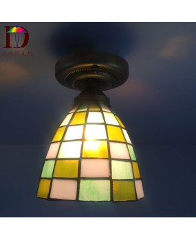 Supply Tiffany corridor balcony lighting wholesale European colored glass restaurant decoration ceiling lights