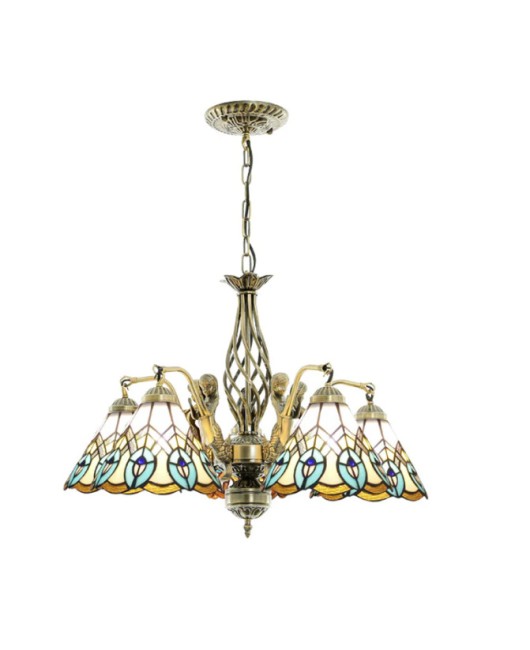 Baohua Tiffany European style countryside creative living room, bedroom, dining room, hallway, chandelier, club, coffee pipe shop, retro style hanging