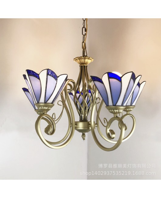 Baohua Tiffany European style countryside creative living room, bedroom, dining room, hallway, chandelier, club, coffee pipe shop, retro style hanging