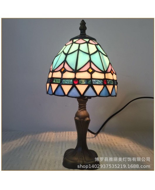 Baohua Tiffany Lamp Manufacturer Simple and Creative LED Mediterranean Lighting Hotel Children's Room Bedhead and Bedroom Desk Lamp