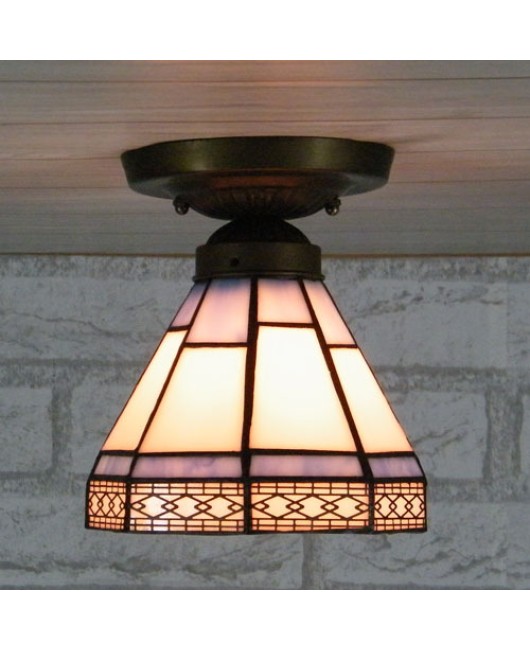 Baohua Tiffany Glass Lighting Ceiling Light Bedroom Balcony Corridor Entrance Corridor Bathroom European Special Offer