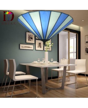 Wholesale of Mediterranean LED energy-saving living room ceiling lights, one piece dropshipping, colored glass children's ceiling lights