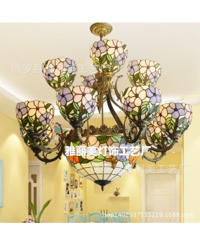 Wholesale non-standard hotel lobby chandelier, one piece for dropshipping, Tiffany Countryside Hotel clubhouse engineering lamp, special price, free shipping