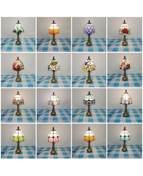 European and American style vintage colored glass bedroom bedside lamp, American countryside bar lamp, coffee shop lighting