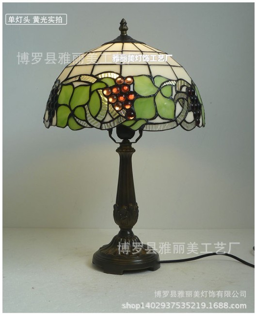 Colorful glass lighting, rural rose desk lamp, living room bedroom bedside lamp, warm desk lamp manufacturer wholesale