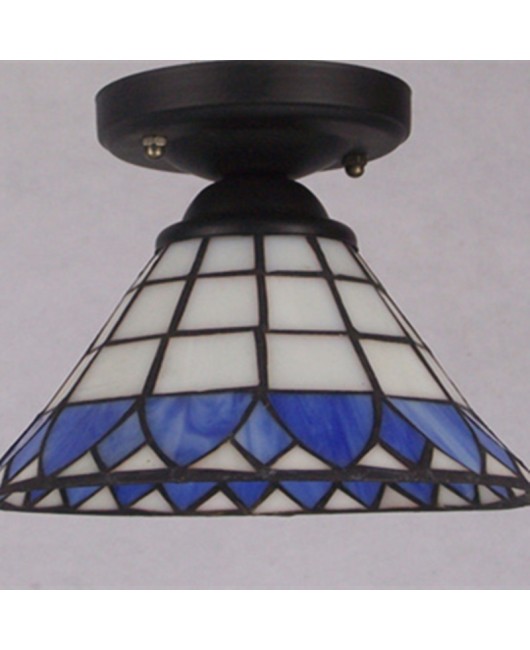 Manufacturer direct sales of Tiffany Mediterranean entrance balcony ceiling lights, colored glass fresh corridor ceiling lights