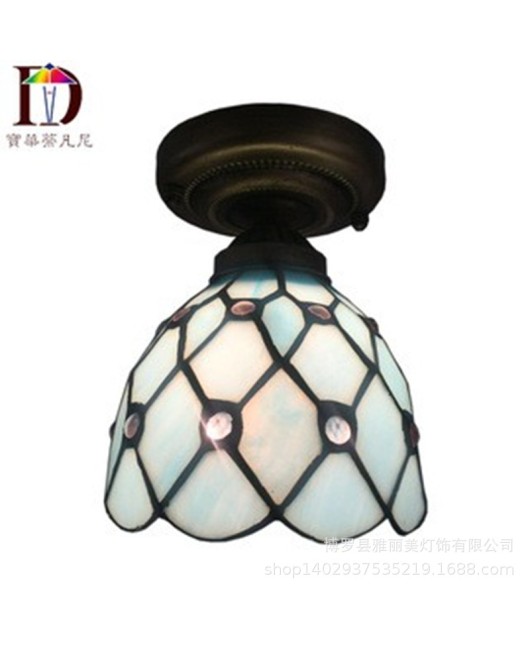 Baohua Tiffany Glass Lighting Ceiling Light Bedroom Balcony Corridor Entrance Corridor Bathroom European Special Offer