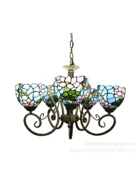 Baohua Tiffany European style countryside creative living room, bedroom, dining room, hallway, chandelier, club, coffee pipe shop, retro style hanging