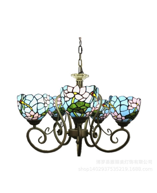 Baohua Tiffany European style countryside creative living room, bedroom, dining room, hallway, chandelier, club, coffee pipe shop, retro style hanging