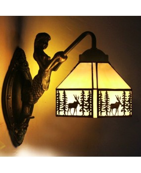 Tiffany Lighting Elk Wall Light Rural European Simple Mirror Light Bedroom Bathroom Corridor Balcony Bar Wall Light