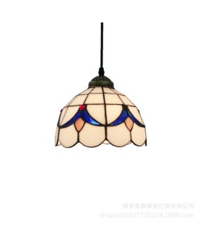 European Tiffany balcony chandelier Mediterranean coffee shop corridor lighting restaurant colored glass pendant light