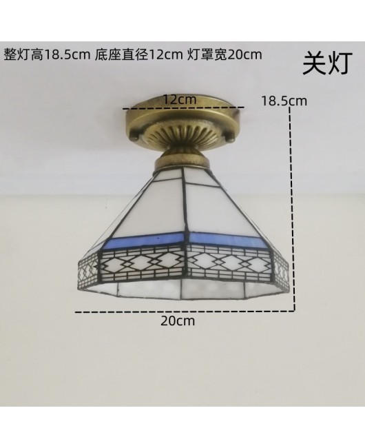 Baohua Tiffany Glass Lighting Ceiling Light Bedroom Balcony Corridor Entrance Corridor Bathroom European Special Offer