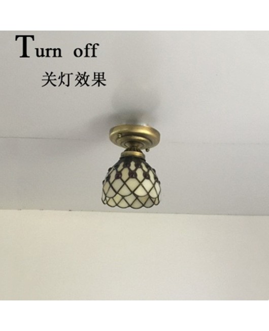 Baohua Tiffany Glass Lighting Ceiling Light Bedroom Balcony Corridor Entrance Corridor Bathroom European Special Offer