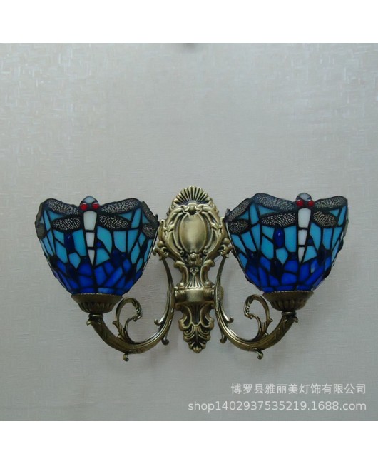 60cm Tiffany wall lamp dragonfly countryside style children's room hotel bathroom mirror headlight manufacturer wholesale