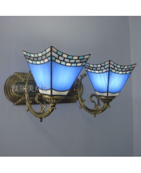 Home wall lamp, background wall, square new wall lamp, Mediterranean bedroom mirror, front lamp, LED glass creative wall lamp