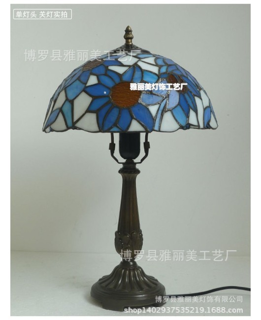 Colorful glass lighting, rural rose desk lamp, living room bedroom bedside lamp, warm desk lamp manufacturer wholesale