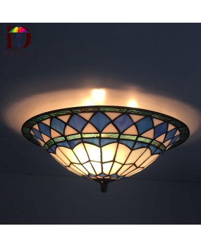 Tiffany Lighting Wholesale Hotel Rooms European Retro Ceiling Light Supply LED Circular Living Room Lighting Free Shipping