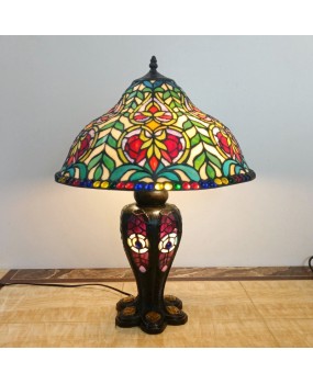 Tiffany colored glass living room, bedroom, study desk lamp, wedding anniversary rose, creative, romantic, warm bedside lamp