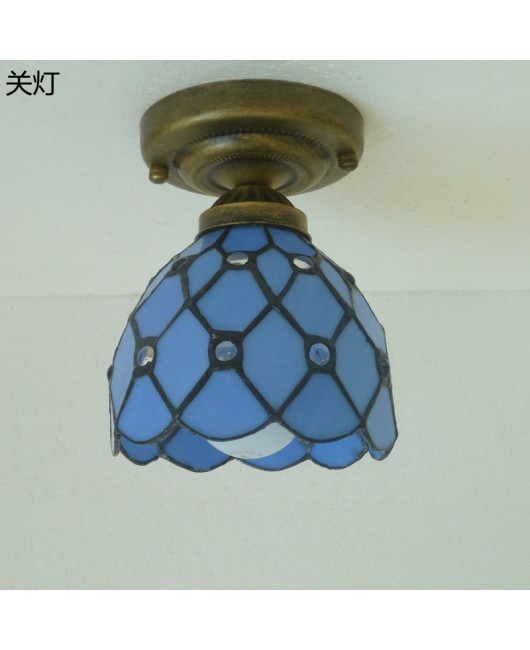 Baohua Tiffany Glass Lighting Ceiling Light Bedroom Balcony Corridor Entrance Corridor Bathroom European Special Offer