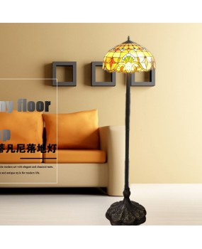 Foreign trade lighting manufacturer direct sales Tiffany Hotel restaurant Baroque retro creative floor lamp, one piece dropshipping