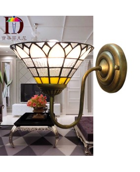 Tiffany Mediterranean Hotel Restaurant Indoor Colored Glass Creative Corridor Wall Light One piece dropshipping free of charge