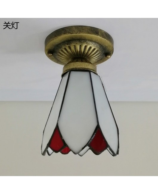 Baohua Tiffany Glass Lighting Ceiling Light Bedroom Balcony Corridor Entrance Corridor Bathroom European Special Offer