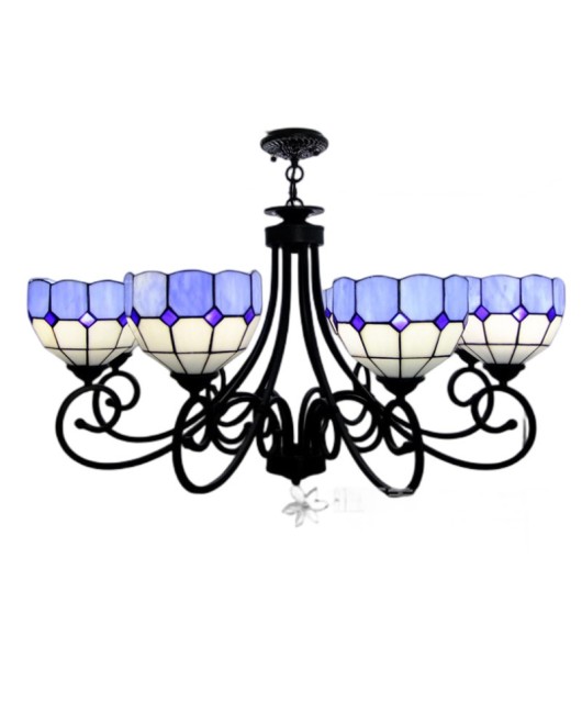 Manufacturer wholesale Tiffany wrought iron lamps Mediterranean simple romantic chandelier living room bedroom dining room multi head chandelier