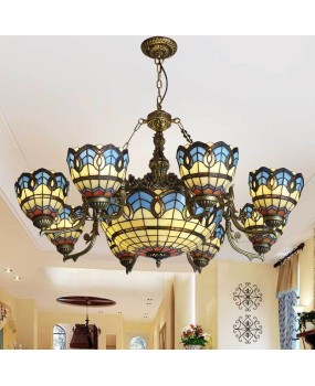 Wholesale of Mediterranean style living room chandeliers, Tiffany fashion art home decoration, restaurant lighting fixtures from manufacturers