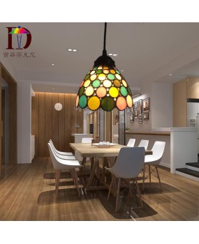 Foreign trade export lighting wholesale Tiffany colored glass LED hotel engineering restaurant lighting new promotion