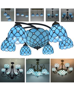 Tiffany Pendant Bohemian Beads Mediterranean Lighting Living Room Bedroom Lobby Villa Headlamp One piece dropshipping