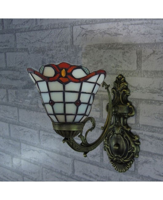 Colorful glass European style warm wall lamp bathroom mirror headlight bedroom bedside wall lamp hallway wall lamp