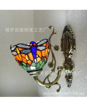 Factory direct sales of a dropshipping Tiffany lighting dragonfly countryside bedside lamp bedroom dining room balcony mirror headlight