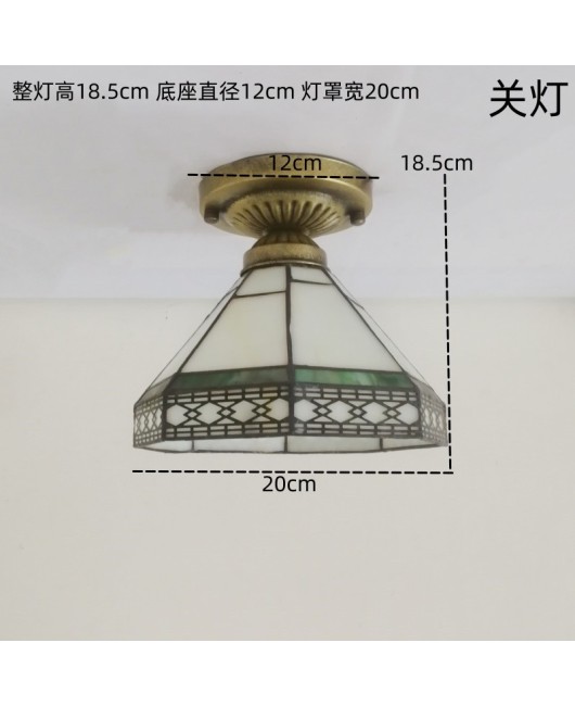 Baohua Tiffany Glass Lighting Ceiling Light Bedroom Balcony Corridor Entrance Corridor Bathroom European Special Offer