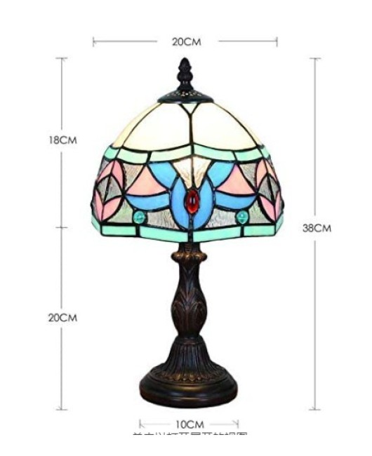 Baohua Tiffany Colored Glass Lighting Mediterranean Lighting Bedroom Bar Restaurant Coffee Shop Desk Lamp Available in Multiple Varieties