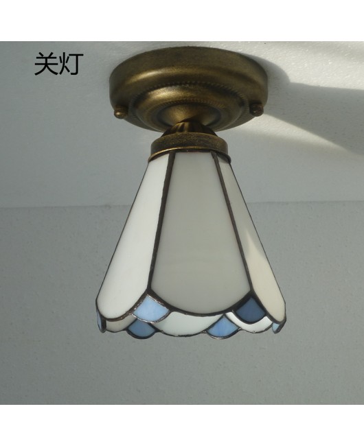 Baohua Tiffany Glass Lighting Ceiling Light Bedroom Balcony Corridor Entrance Corridor Bathroom European Special Offer