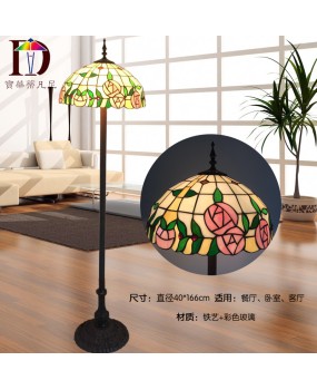 Foreign trade lighting manufacturers wholesale hotel clubs Tiffany floor lamps new promotion countryside rose floor lamps