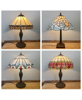 European retro girl desk lamp, warm glass button style desk lamp, creative handmade bedroom, wedding room, bedside table