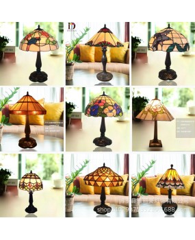 Lighting manufacturer direct sales Tiffany European style desk lamp, one piece dropshipping, bedroom bedside lamp, luxury hotel promotion